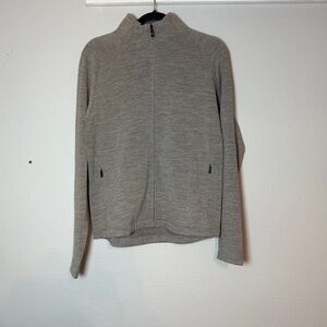 Z Zegna TechMerino Full Zip Merino Wool Sweatshirt Mens Size Small Gray